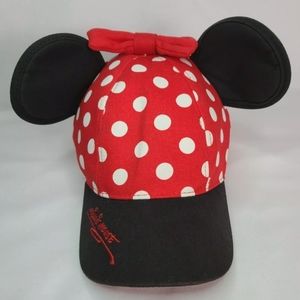 Disney Parks Red Black Polka Dot Red Bow Minnie Ea